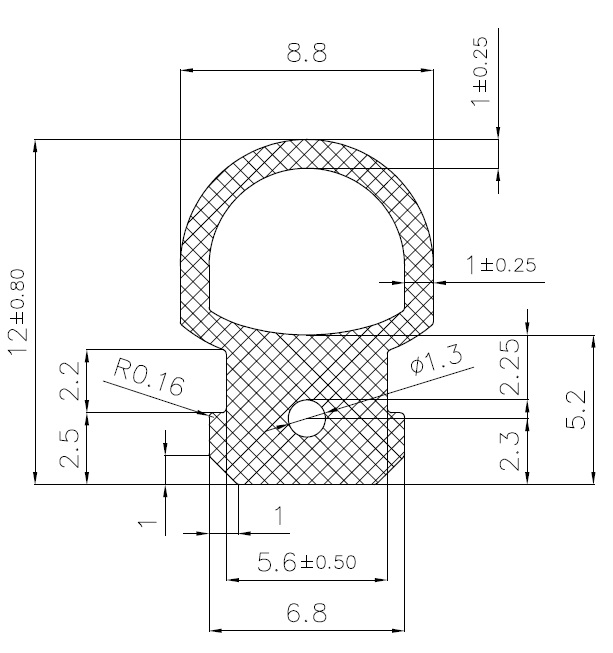 15920365KG - EPDM-Gummiprofile - Halbrundprofile / D-Profile