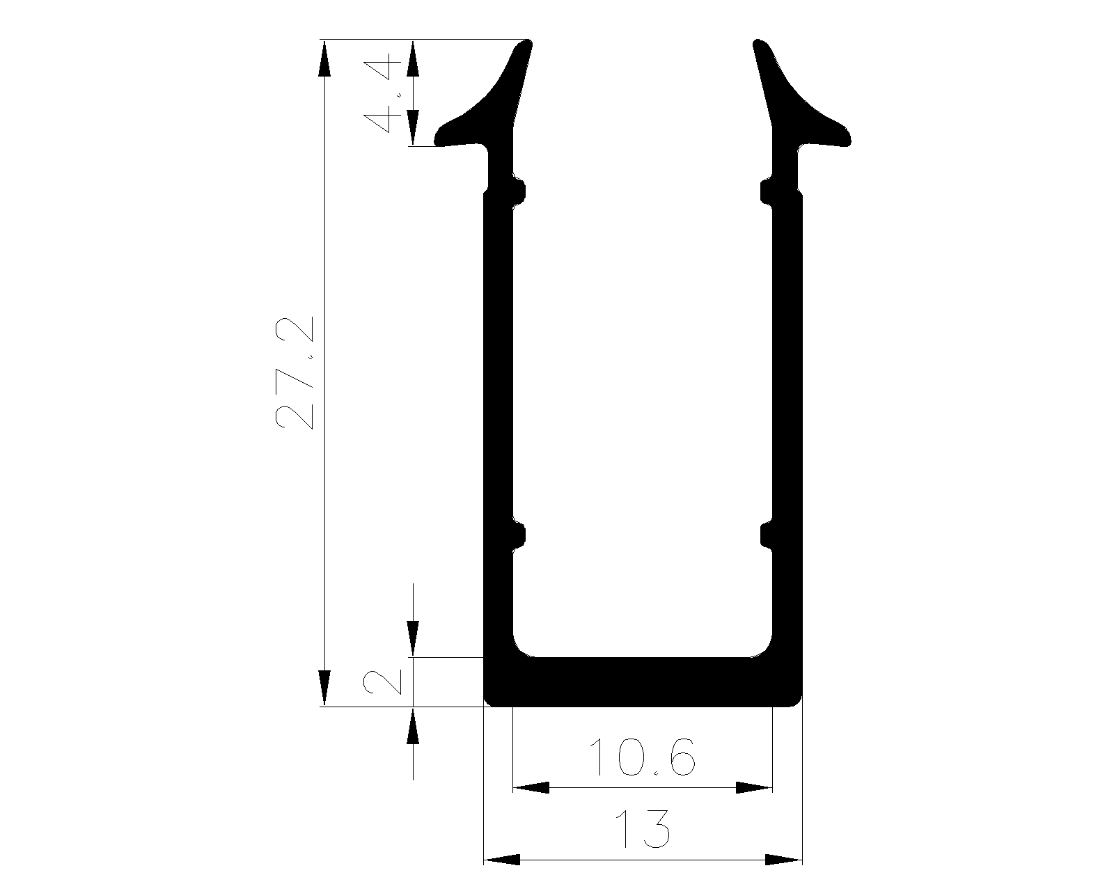 19430370KG - EPDM-Gummi -Profile - U-Profile