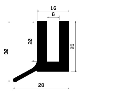 TU1- 0948 - EPDM-Gummi -Profile - U-Profile